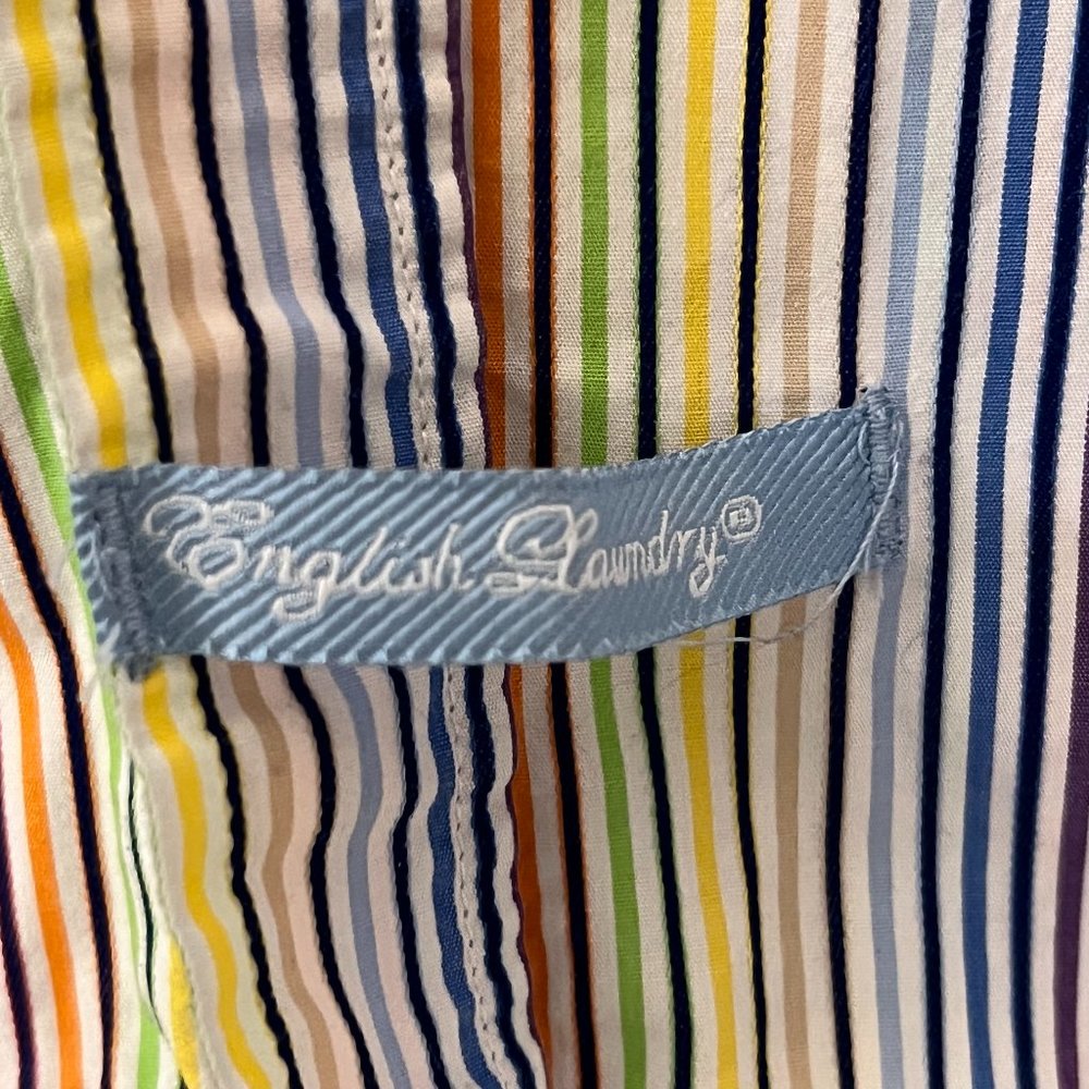 English Laundry Women's Top Shirt Button Down Multicolor Striped Size XL - Picture 3 of 8